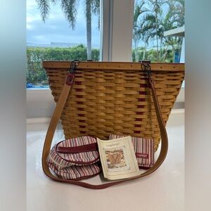 Longaberger 2004 Mother’s Day weekend Tote basket purse wallet cosmetic pouch